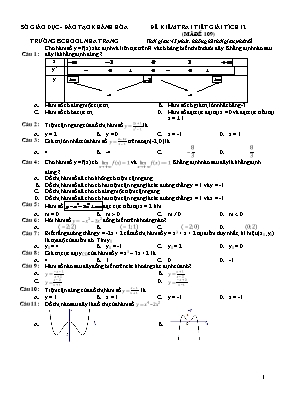 Đề kiểm tra 1 tiết Giải tích 12 - Mã đề 109